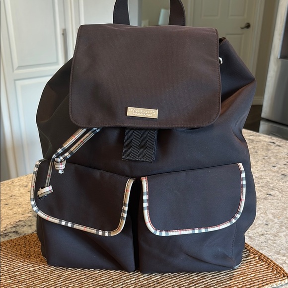 Burberry Fragrance Dark Brown Backpack w/ Nova Check Trim. Like new! - Picture 1 of 10